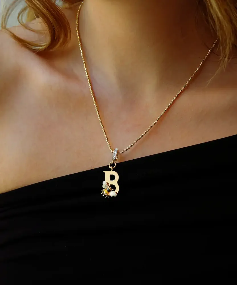 Bee Mine Altın Arı B Harf Kolye Ucu