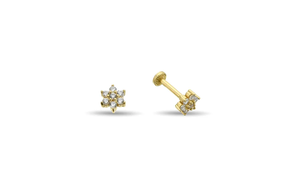 Taşlı Çiçek Altın Tragus Piercing